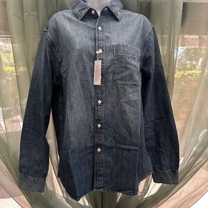American Eagle Outfitters Dark Blue Button Down Shirt